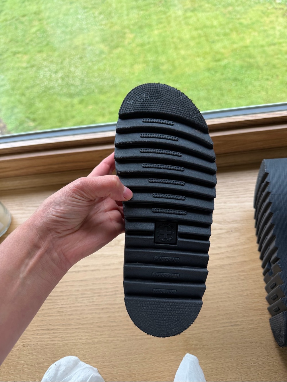 Dr. Martens Sandals  Voss Quad Black Platform. Yellow Stitching - Picture 8 of 11
